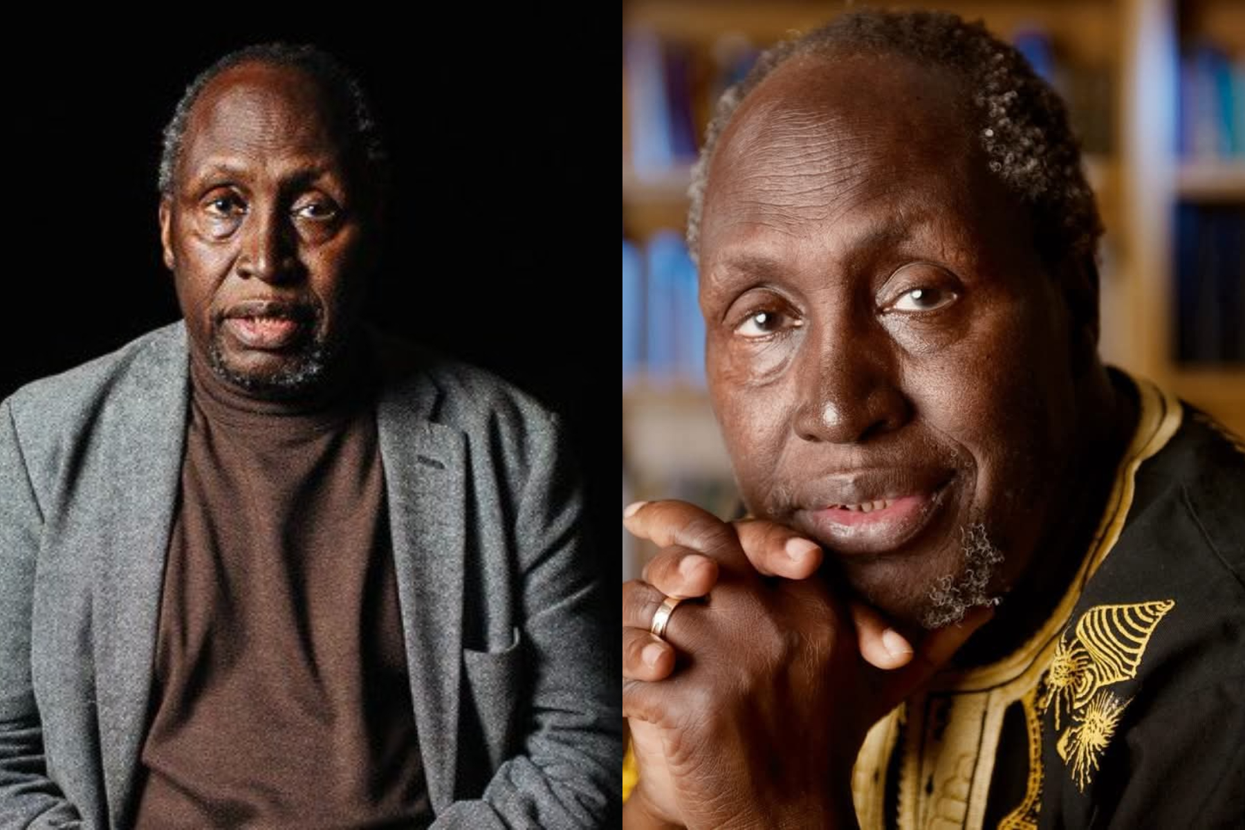 Photocollage of Ngugi Wa Thiong'o.